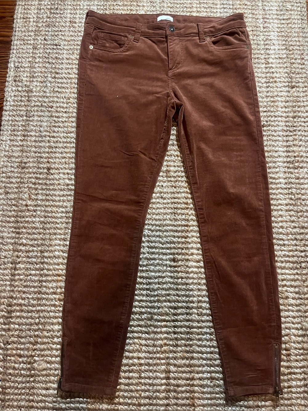 Edyson Leon  Ankle Skinny Rust Brown Corduroy Pants - size 30